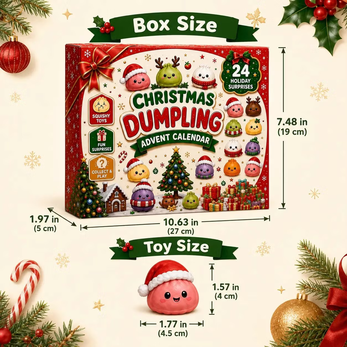 Christmas Advent Calendar and mini figure dimensions