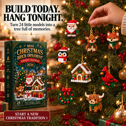 𝐁i𝐥𝐥𝐡𝐨𝐥®🗽24-Day Mini Christmas Brick Ornament Advent Calendar – 24 Unique Buildable Holiday Models