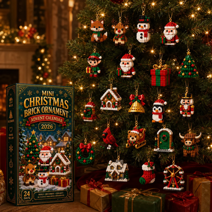 𝐁i𝐥𝐥𝐡𝐨𝐥®🗽24-Day Mini Christmas Brick Ornament Advent Calendar – 24 Unique Buildable Holiday Models