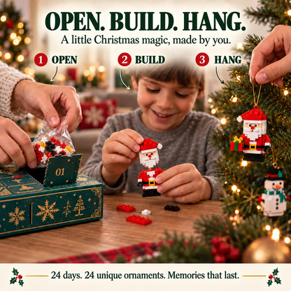 𝐁i𝐥𝐥𝐡𝐨𝐥®🗽24-Day Mini Christmas Brick Ornament Advent Calendar – 24 Unique Buildable Holiday Models