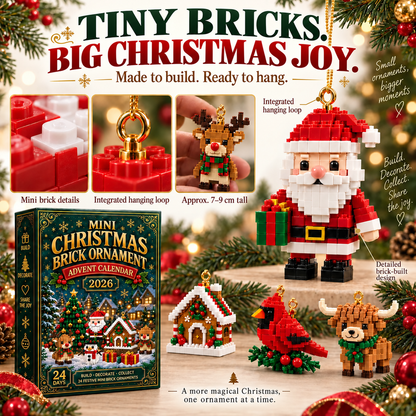𝐁i𝐥𝐥𝐡𝐨𝐥®🗽24-Day Mini Christmas Brick Ornament Advent Calendar – 24 Unique Buildable Holiday Models