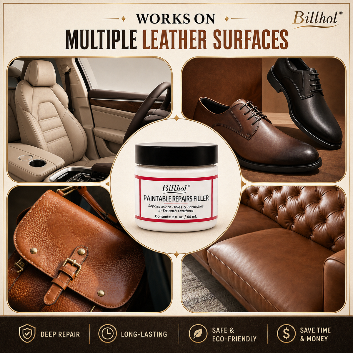 𝐁𝐢𝐥𝐥𝐡𝐨𝐥®  𝐏𝐑𝐄𝐌𝐈𝐔𝐌 𝐋𝐄𝐀𝐓𝐇𝐄𝐑 𝐑𝐄𝐒𝐓𝐎𝐑𝐀𝐓𝐈𝐎𝐍 𝐏𝐚𝐢𝐧𝐭𝐚𝐛𝐥𝐞 𝐒𝐜𝐫𝐚𝐭𝐜𝐡 & 𝐃𝐚𝐦𝐚𝐠𝐞 𝐑𝐞𝐩𝐚𝐢𝐫 𝐅𝐢𝐥𝐥𝐞𝐫