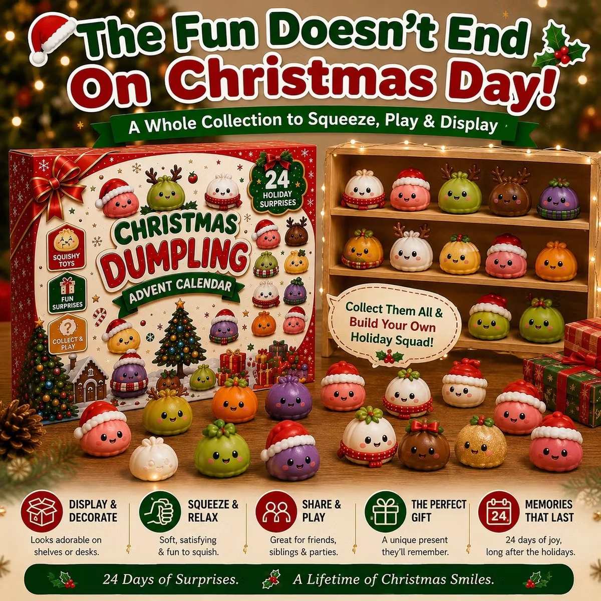 Mini squishy figures for display and play